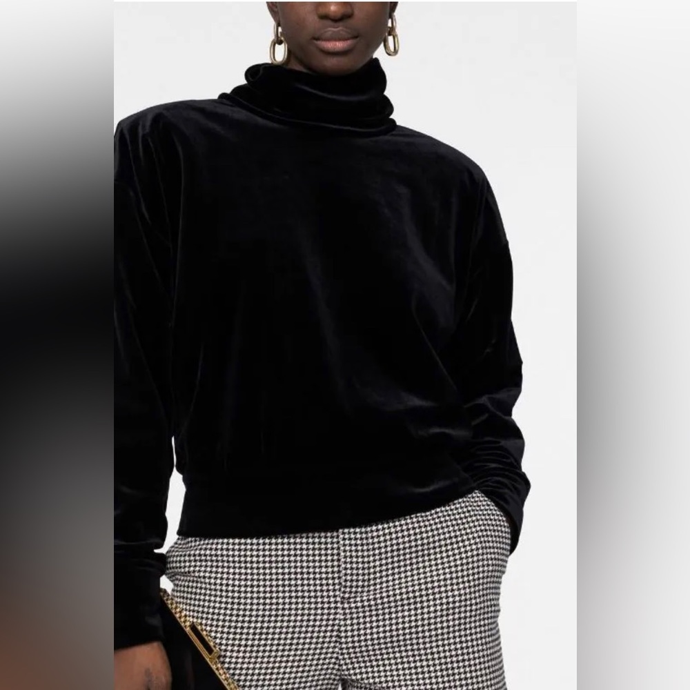 YSL Funnel Neck Velvet Top NWT